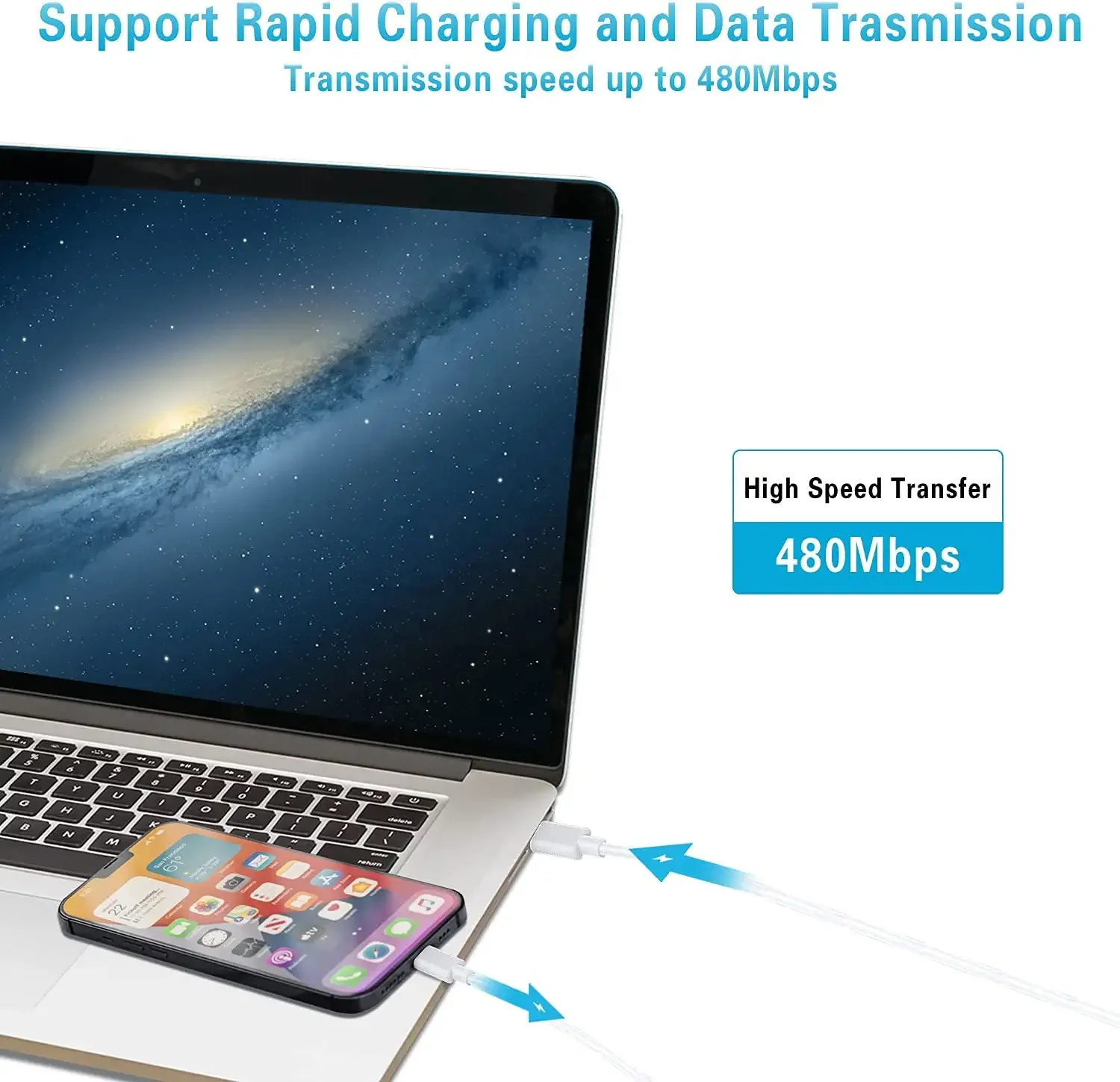 18WPD Super Fast Charging USB  Type-C To Light-ning Cable  2.4A Charging Data cable   For iPad iPhone 8XS XR 11 12 13 Pro Max 14