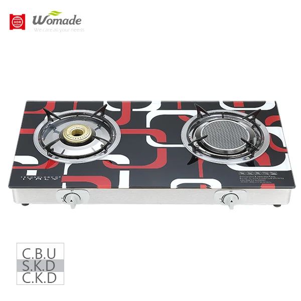 Glasstop 2 burners gas stove 1 gas burner +1 Infrared burner cylinder gas cooker good looking hot sell tabletop stoves