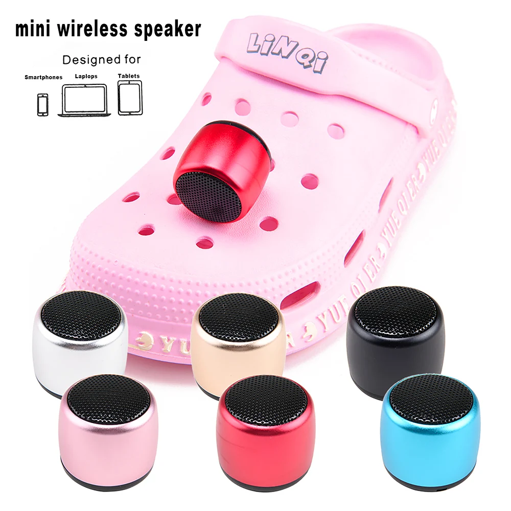 hot selling mini bluetooth speaker charms metal charms for shoes decoration