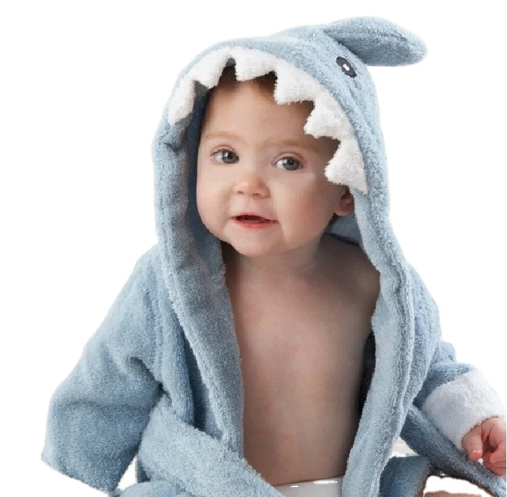 Flannel Kids Animal Drop Seat Modal Hooded Bathroom Towel Robe Carton Pajamas Bathrobe With Belt (60774347939)