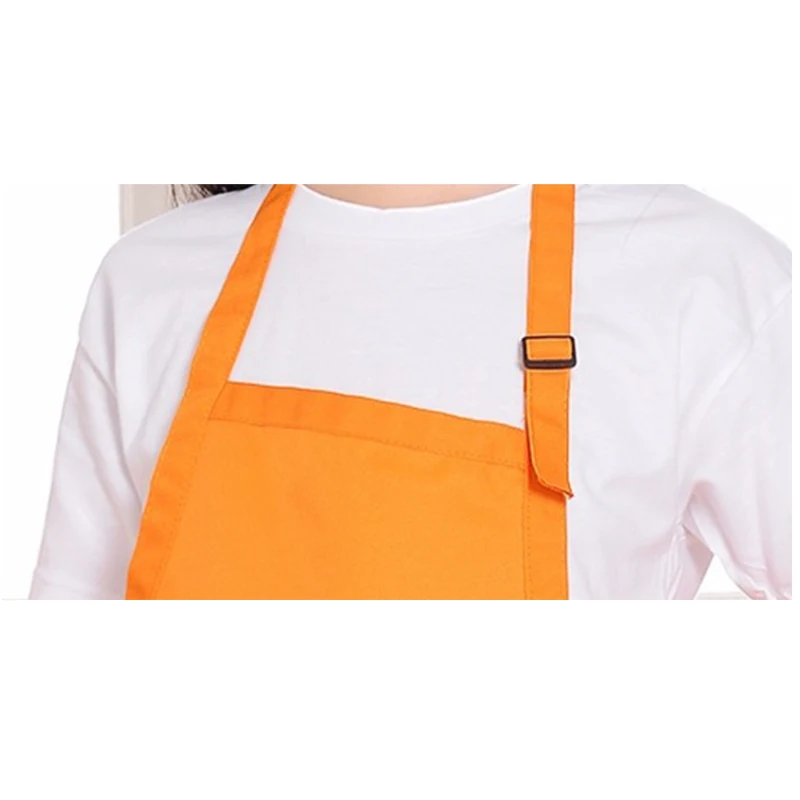 Promotional custom logo colorful cotton polyester durable pockets adjustable kids apron