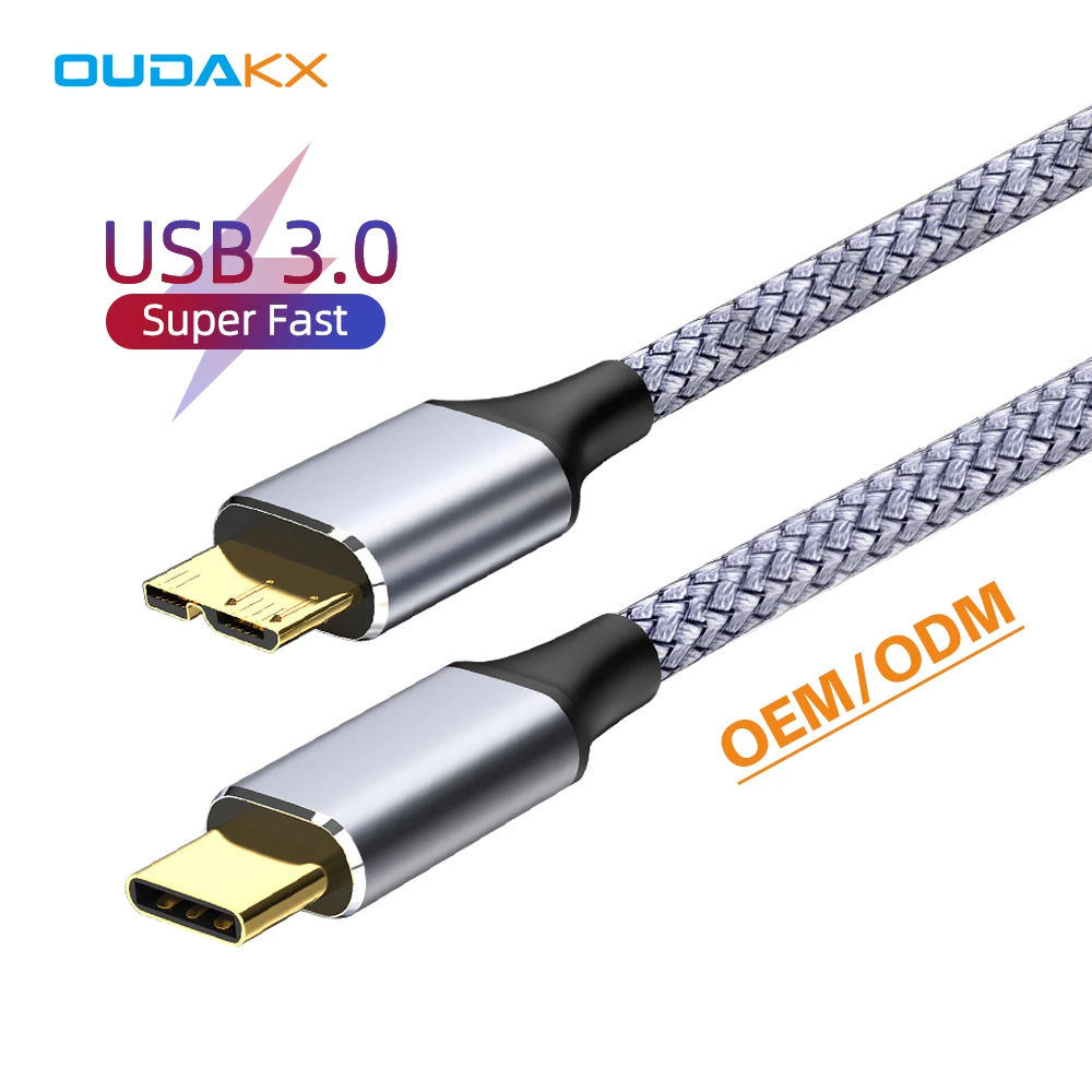 Wholesale OEM/ODM Type-C to Micro B Cable USB 3.0 5Gbps Fast Transmission Phone Charger With Cord for External Hard Disk Camera