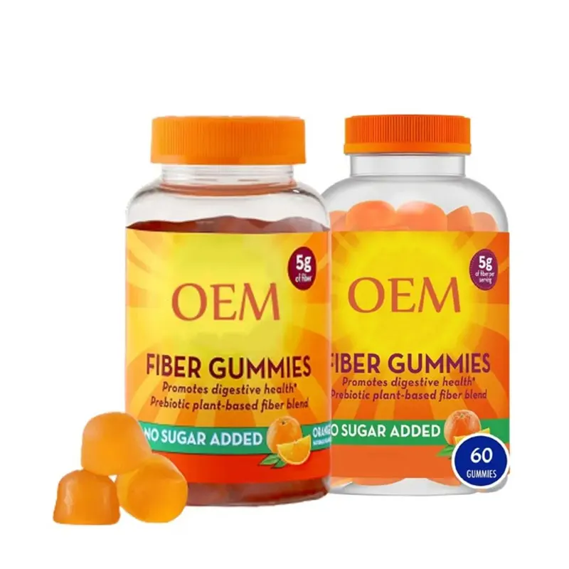 Oem Odm Orange Flavor Prebiotic Plant Fiber Gummies Fiber Well Gummies Supplement For Adults Intestinal Digestion