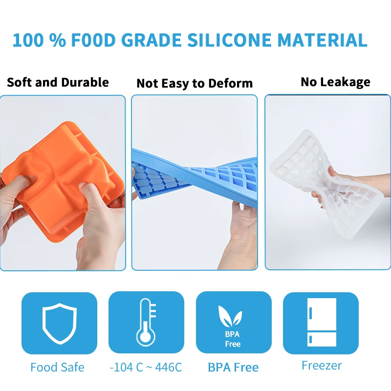 Factory Price Food Grade Ice Maker Ice Cube Trays Silicone Moulds Whiskey Ice Mould