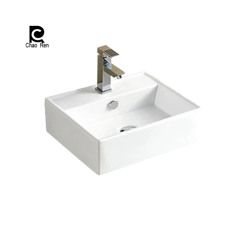 Creative design white OEM ceramic portable wash basin for hair salon