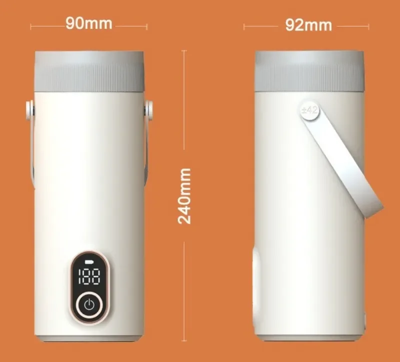 Travel Electric Kettle Stainless Steel Portable Kettle for Water Tea Coffee 4 Temperature Control Water Boiler Heated Travel Mug