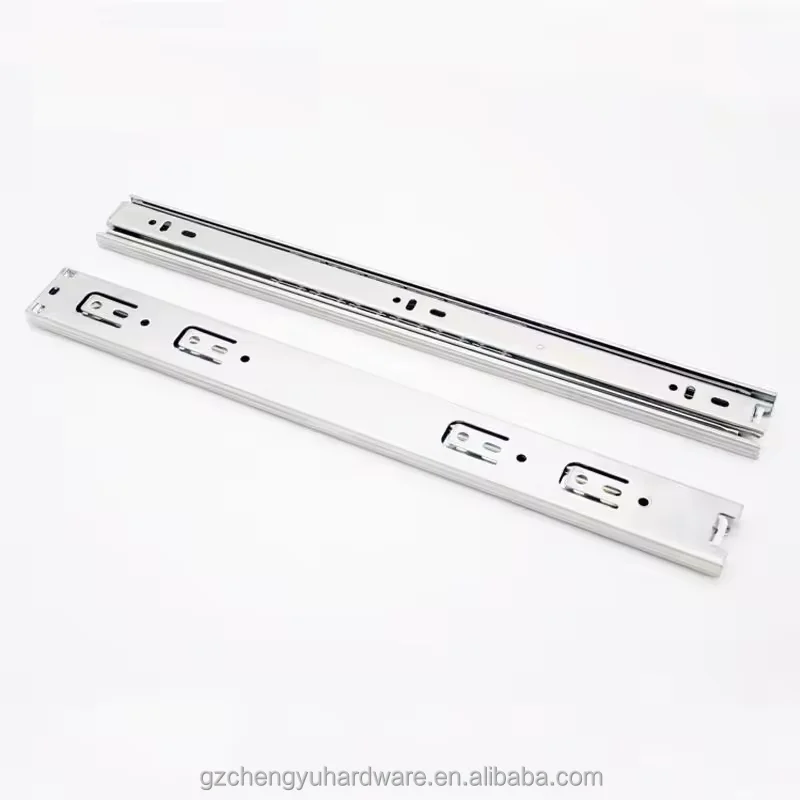CY-303 Hot Selling Wholesale Steel Ball Bearing Guides Channel Drawer Slide 3 Fold Track Full Extension Ball Bearing Rail