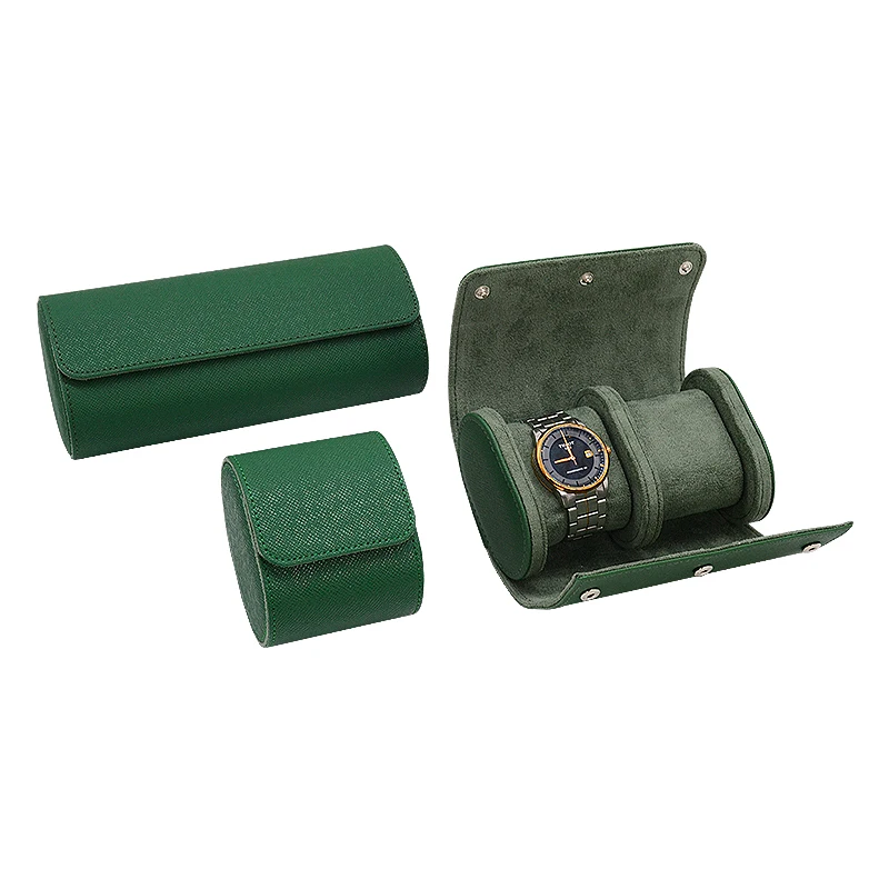 Luxury 1 2 3 Slot Gift Packaging Pu Leather Custom Wholesale Snap Fastener Watch Display Box