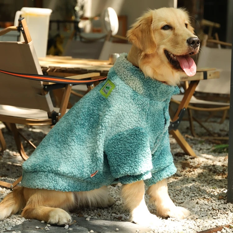 Hot Selling Pet Clothes Winter Solid Color Polar Fleece Thick Big Dog Clothes