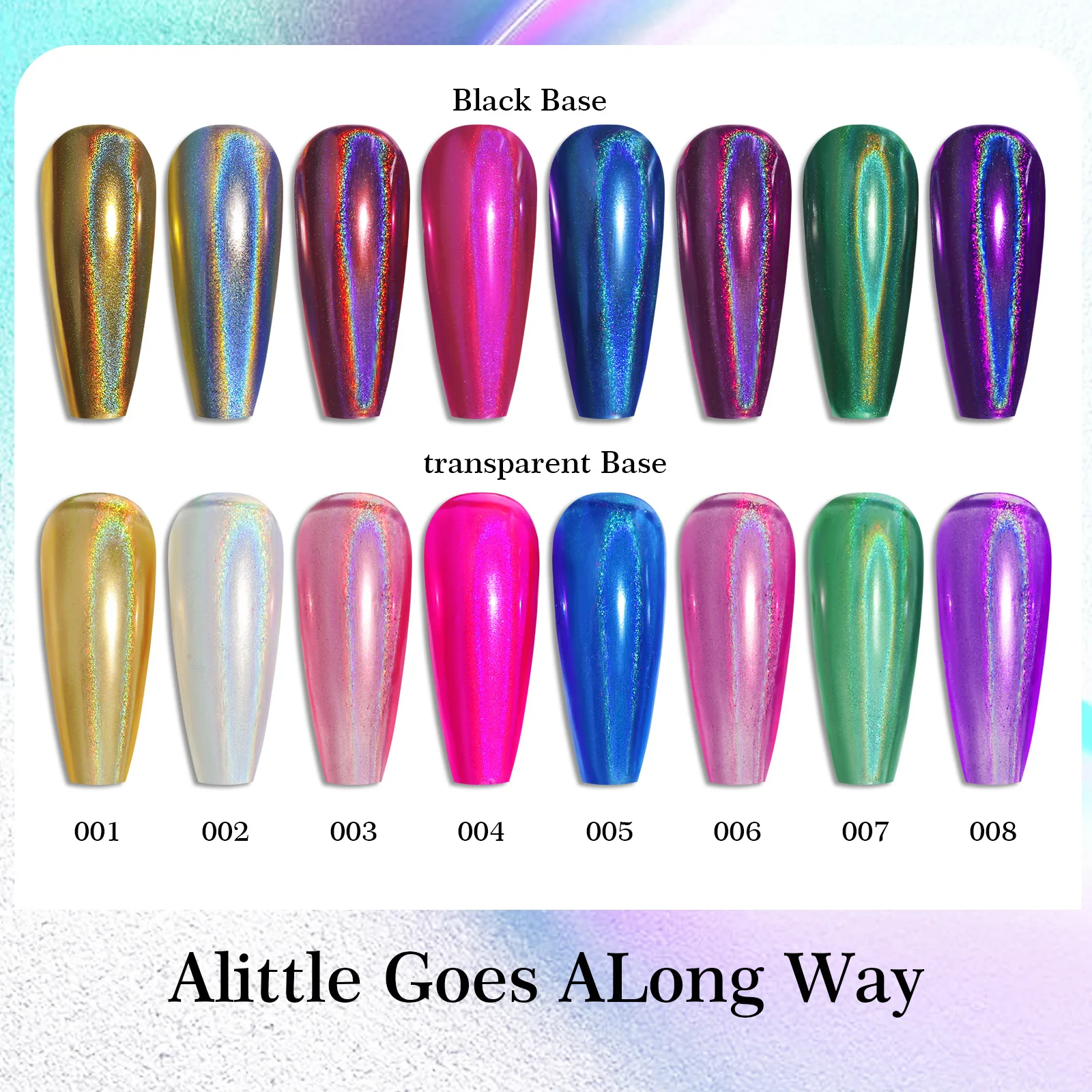 8 Colors Laser Mirror Effect Nail Art Pigment Powder Design Acrylic Nail Magic Mirror Powder