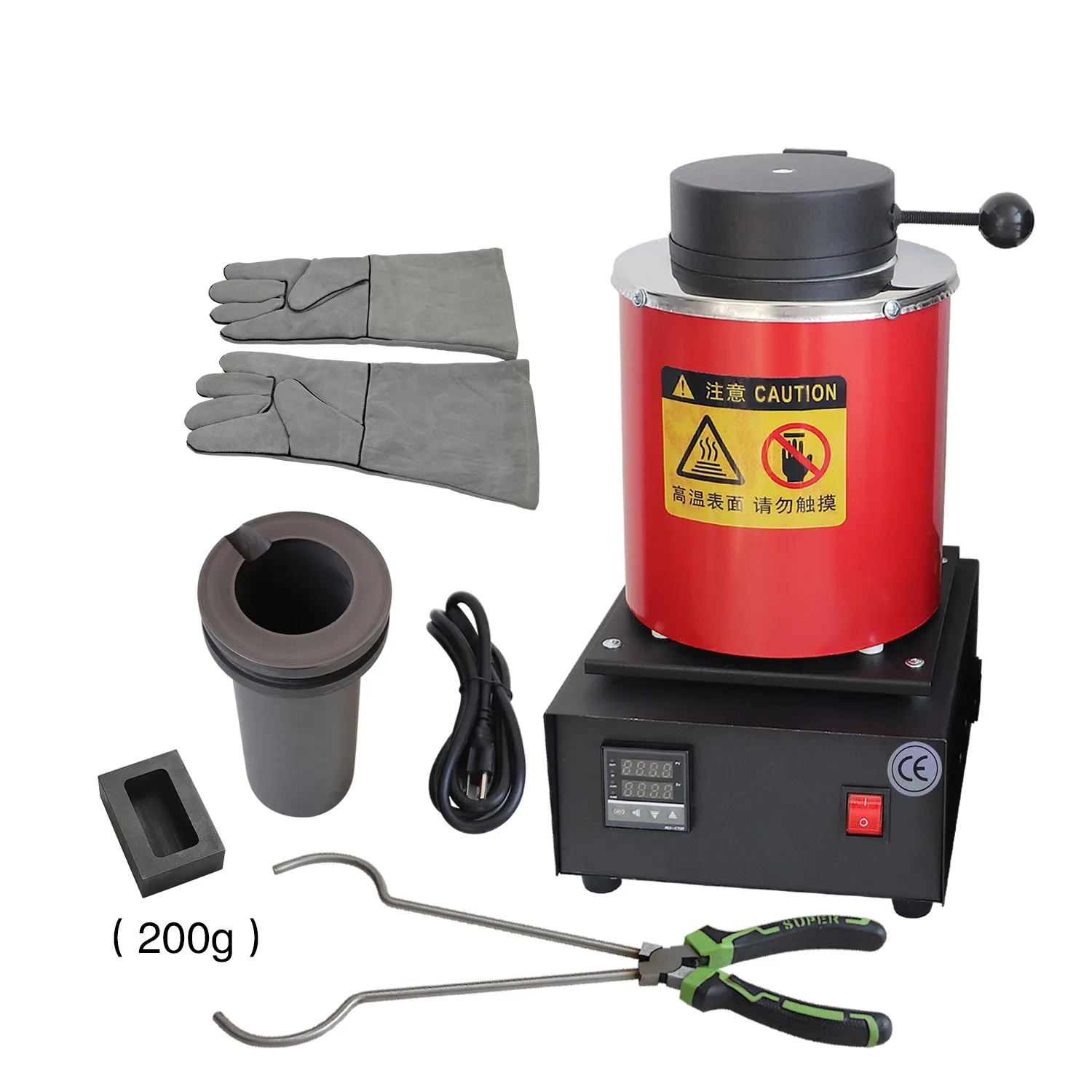 1100℃ High Temperature Electric Induction 1400W 1kg/2kg/3kg Crucible Jewelry Metal Gold Silver Melting Furnace with Oil Groove