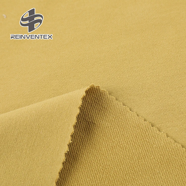 3116-A Popular 32S soft plain french terry knitted stretch 95 cotton 5 spandex fabric for tops