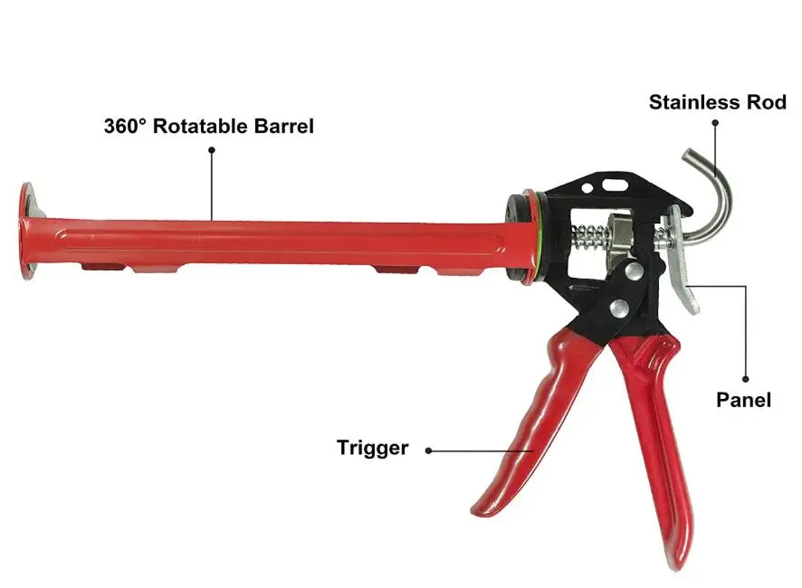 Stainless Steel Piston Rod Caulking Gun stainless steel silicone GUN  stainless steel Caulk Gun