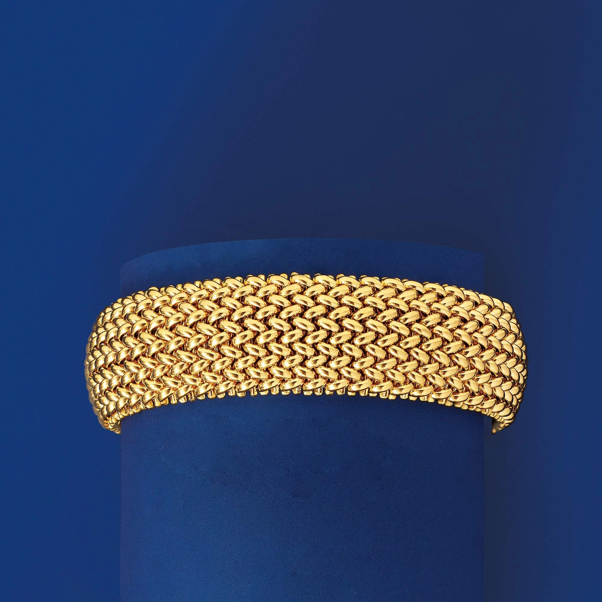Firstmadam Italian 18kt Yellow Gold Riso Bracelet Gorgeous 18mm Mesh bracelet