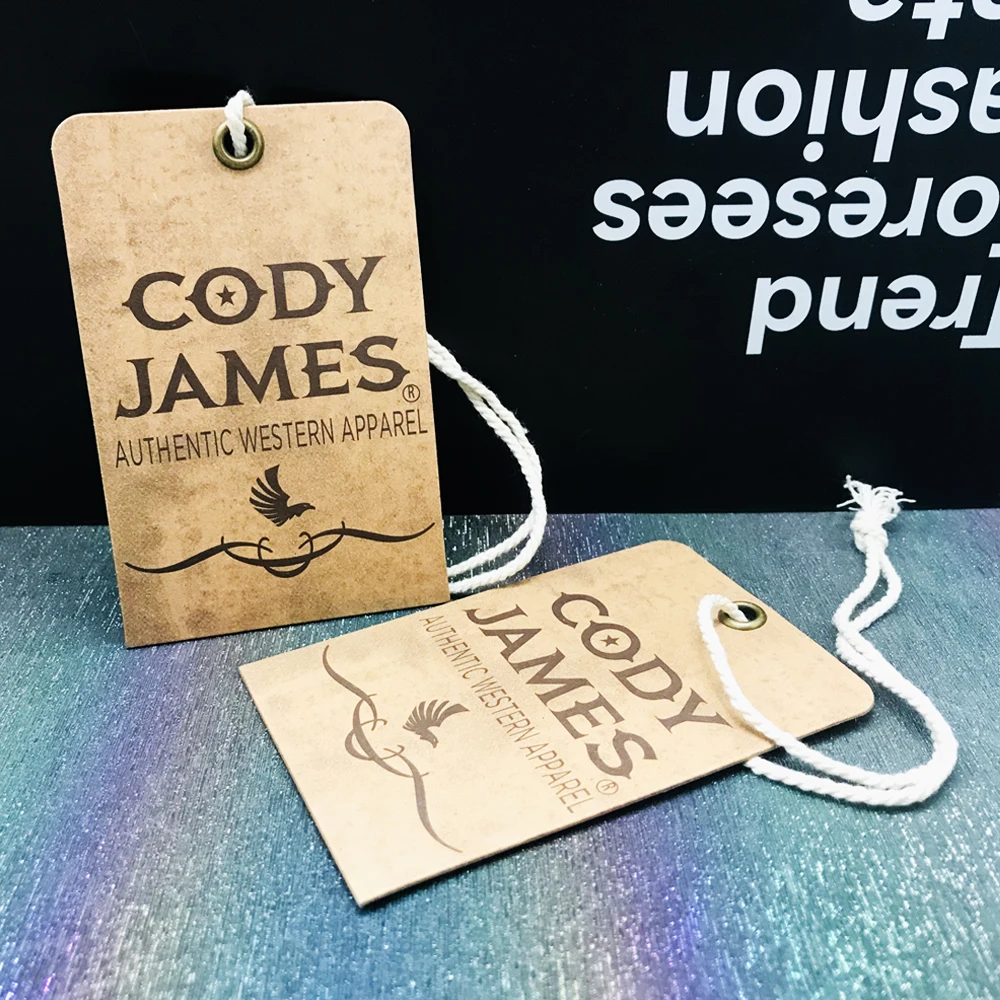 Custom Eco Friendly Logo Canvas Ladies Jeans Hang Tag Labels