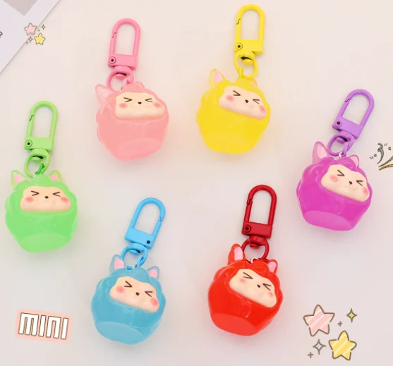 Светящаяся в темноте Ночная мини-смола ручной работы Счастливый милый мультфильм 3D Кролик голова кролика флуоресцентная фигура светящийся брелок для сумок