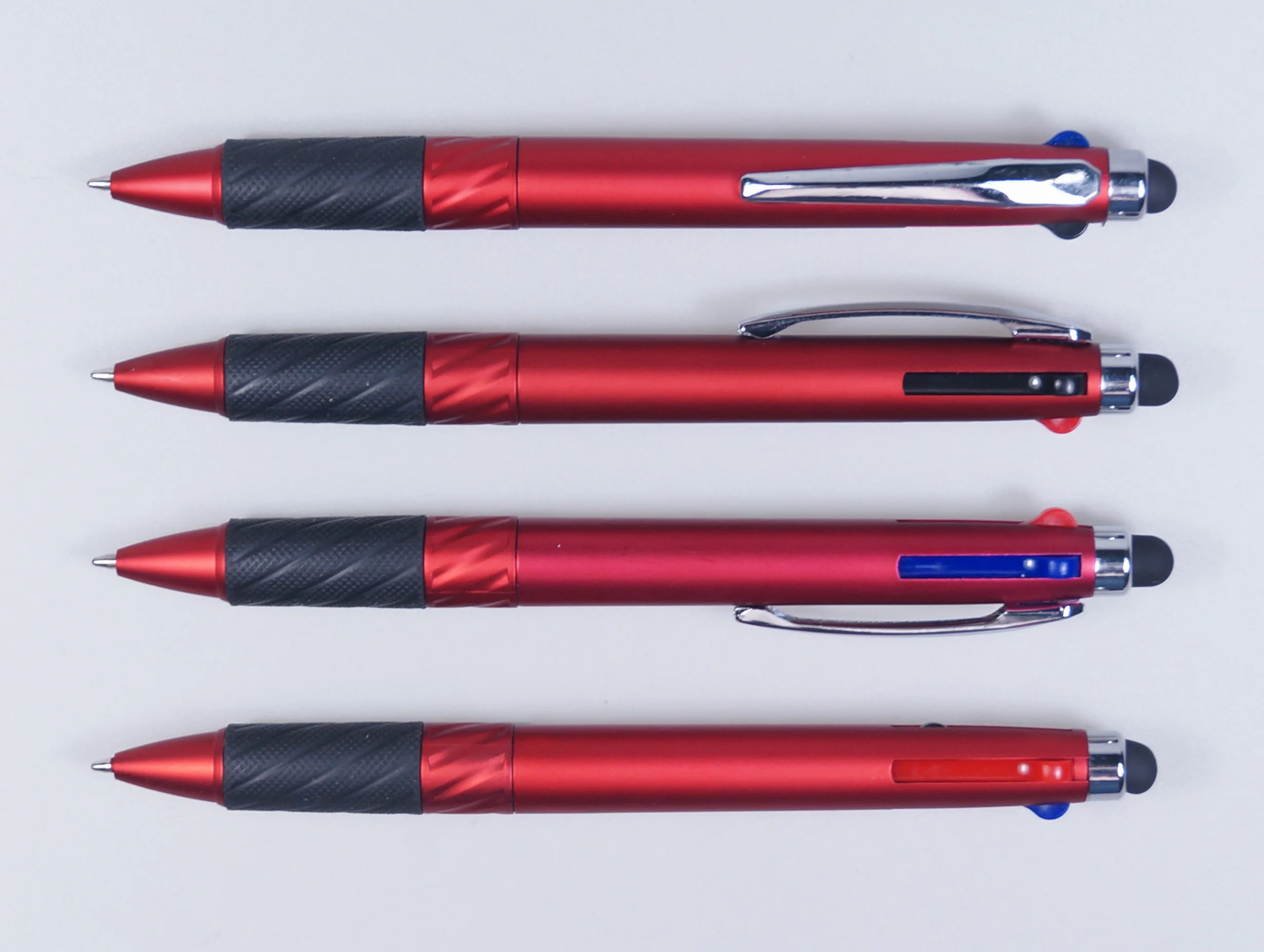 Пластиковый матовый стилус 4 в 1, мягкая ручка, дешевая шариковая ручка с индивидуальным логотипом, шариковая ручка, пластиковая рекламная подарочная ручка