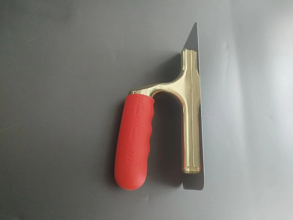 Venetian Plaster Trowels Finishing Plaster Trowel Stainless Steel Trowel Rounded Corners TPR handle Golden Aluminum Shank