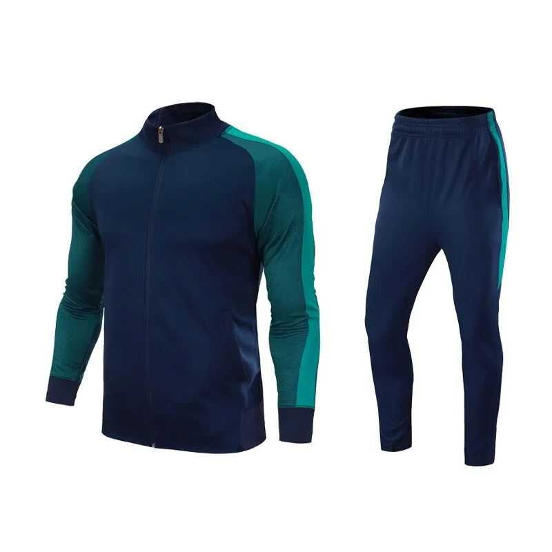 New Men Women Jacket Pants Polyester Training Suit Soccer Match Appearance coat Long Sleeve Sportswear Sets Running Jogging Set