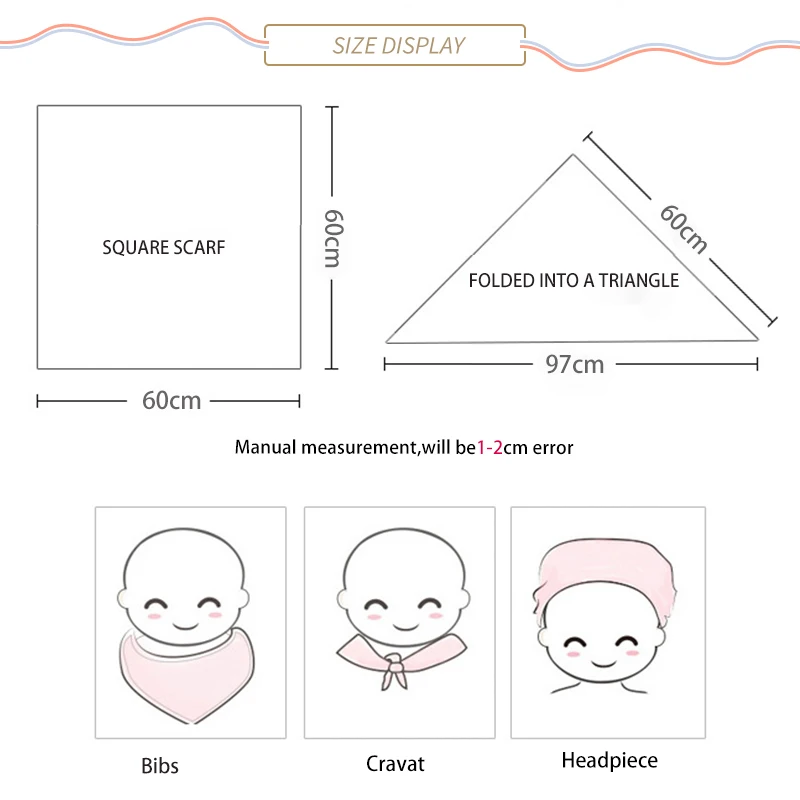 Super Soft Bamboo Cotton Bibs 60*60 With Plain Baby  Muslin Blanket