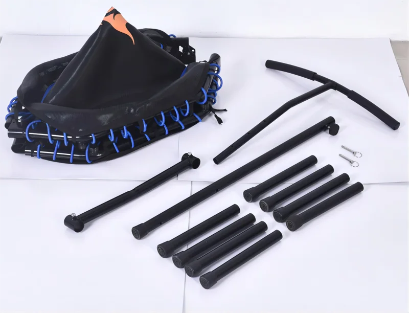 40 Inch Octagonal Trampoline With Adjustable Handle Bar Folding Durable Bungee Jumping Cardio Training Bounce Bed