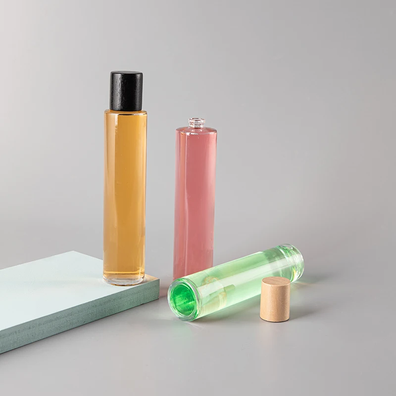 Cosmetic Round 30ml 50ml 100ml Fragrance Glass Perfume Bottle With Spray Pump Cap empty fragrance bottles