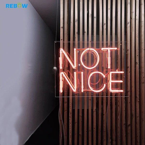 Rebow No Moq Japan Acrylic Led Neon Sign Custom Made Neon Sign Good Vibes Only Neon Sign For Wall
