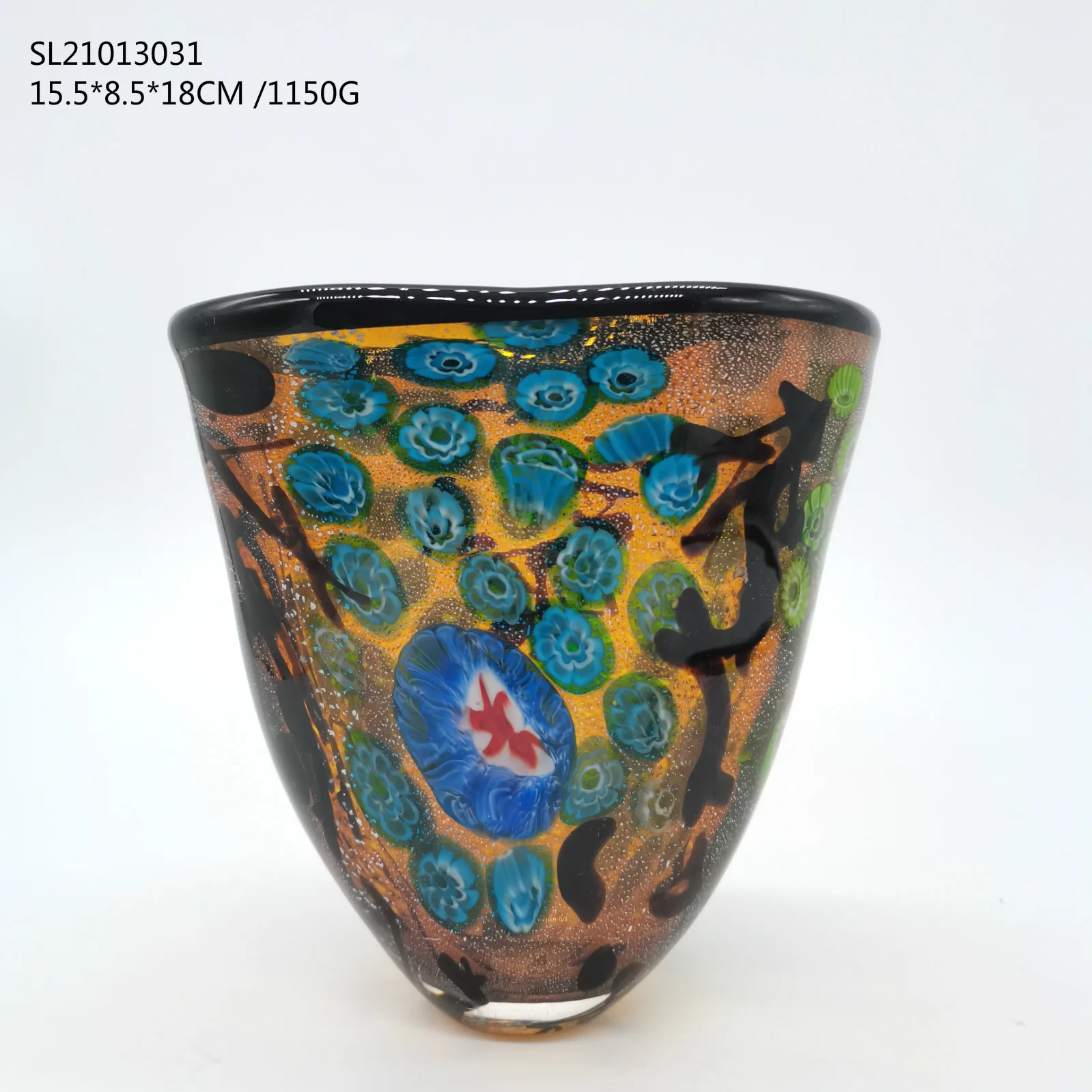 Hand Made Murano Glass Dome Vases for Flowers Home Decor