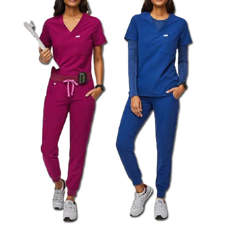 Fuyi Group Fashionable Hospital Uniforme Medico Nursing Women Nursing Scrub Suits Colors Nurse Medical Uniforms Scrubs