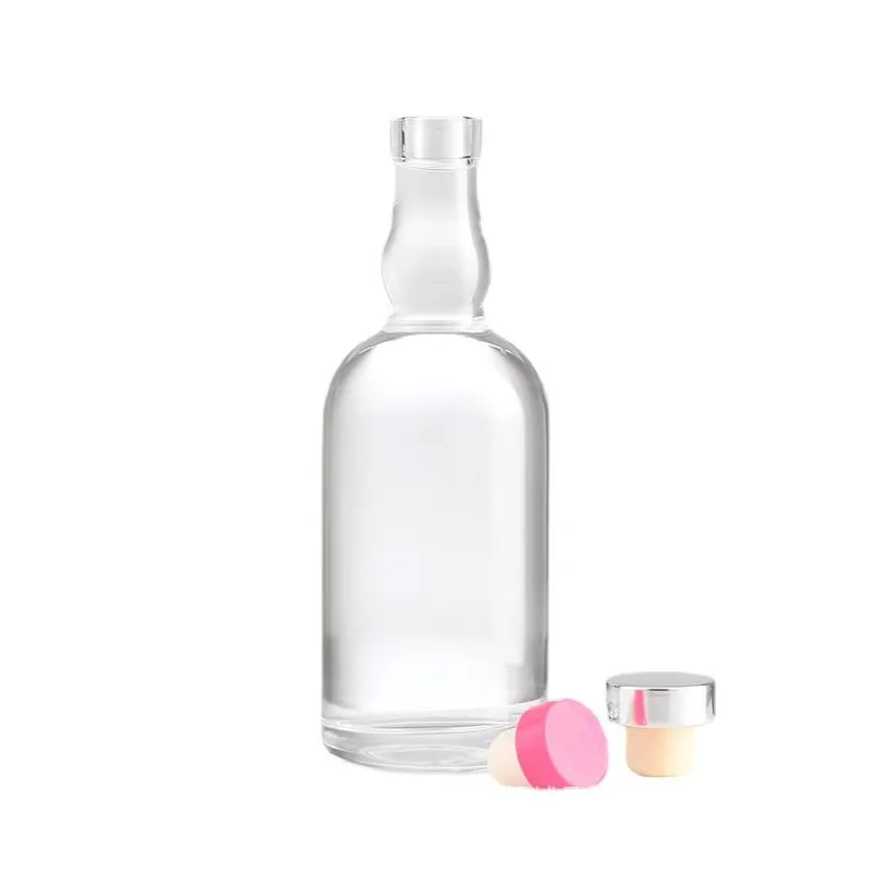 Logo Printing Clear 500 ml Empty BRANDY Tequila Liquor Glass Bottle 500ml Whiskey Bottles