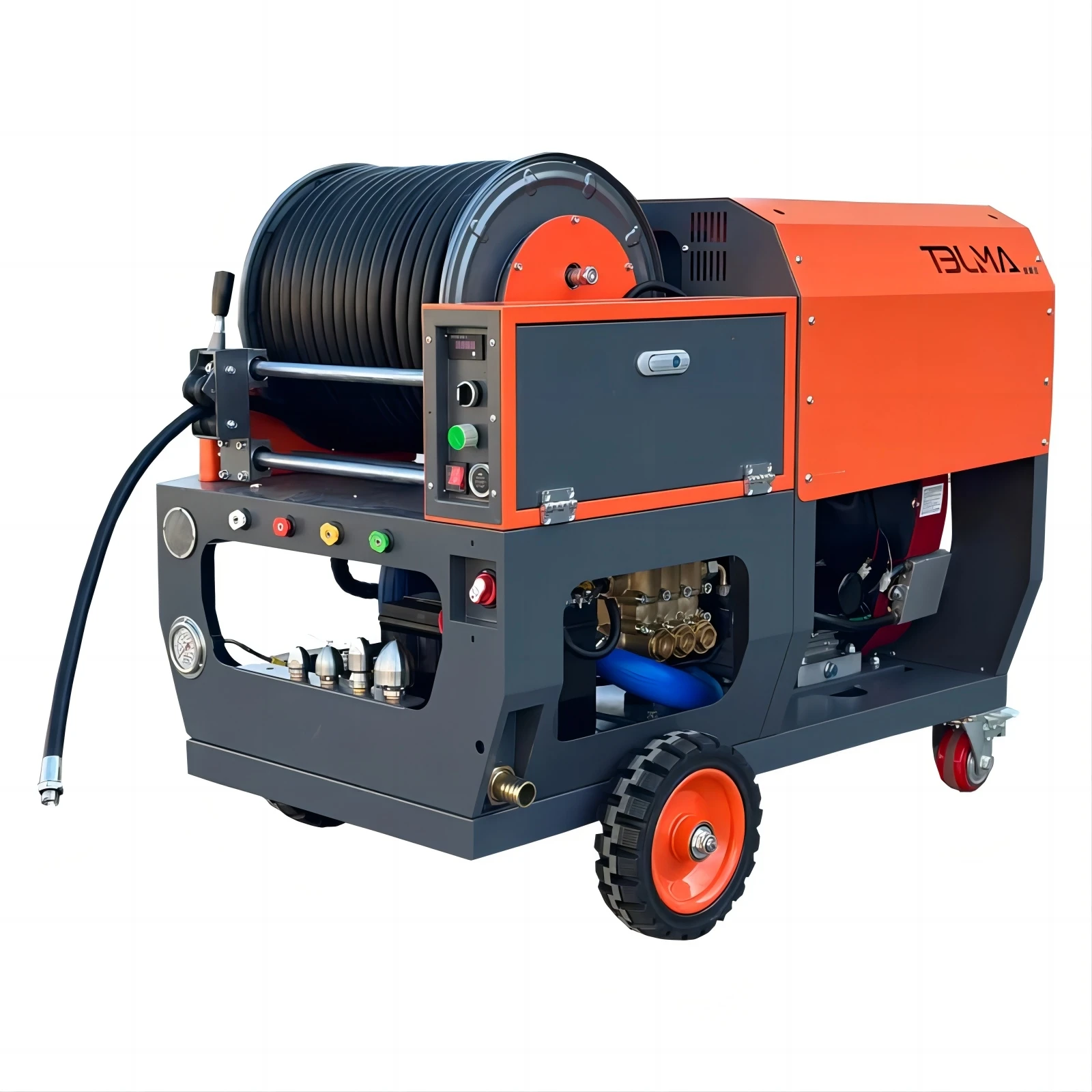 3000PSI 8gpm бензиновая канализационная струя 200ft дистанционное управление Электрический шланг катушки для очистки трубопровода канализации