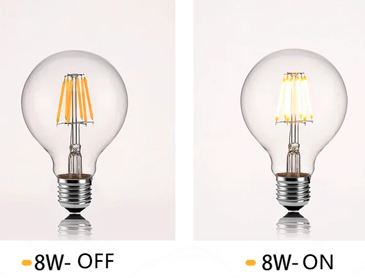 Wholesale Factory OEM G80 110V 230V DIM E26 E27 4W 6W clear glass edison LED bulb for sitting room lighting