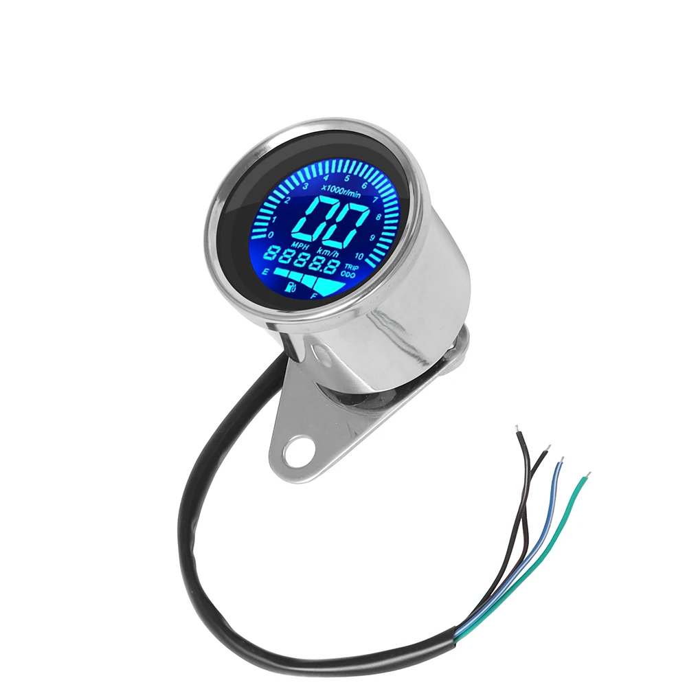 LCD Digital Motorcycle Speedometer Hot Selling 7-Color Backlit Odometer Tachometer Universal Oil Level Meter Instruments
