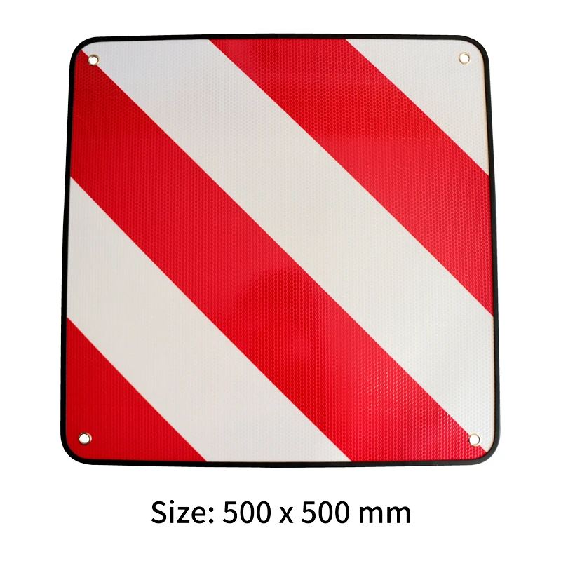 Dingfei Aluminium Warning Sign Spain Italy 2-in-1 Red/White 500 x 500 mm PVC Germany Reflective Rear Sign