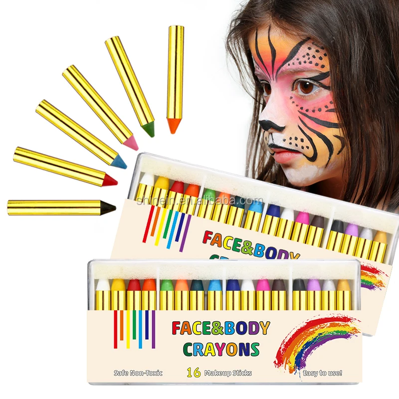 Popular Non-Toxic Face Paint Sticks Temporary Washable Kids Face Paint Crayons for Halloween Party