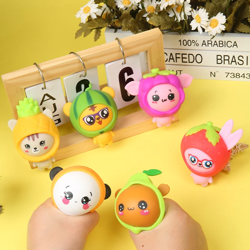 Labubu clothing  OEM magic animals and fruit dress up Squeeze toys slime filled DIY squishy novelty toys  For Kids