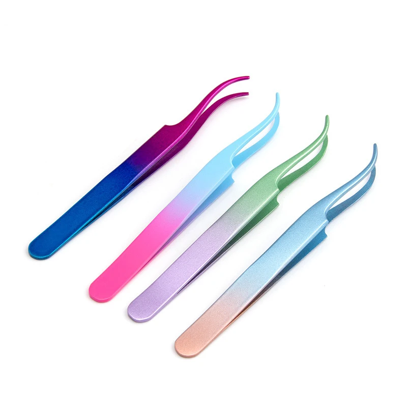 New Lash Applicator Curved Eyelash Applicator Tools With Custom Logo Tweezers For DIY Cluster Lashes Extension