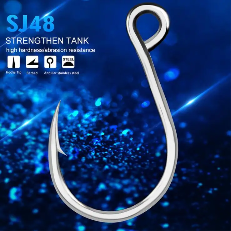 Rocklure 20pcs/bag High Strength Stainless Fishing Hook Barbed Hook Seawater SJ48 Fishing Hooks