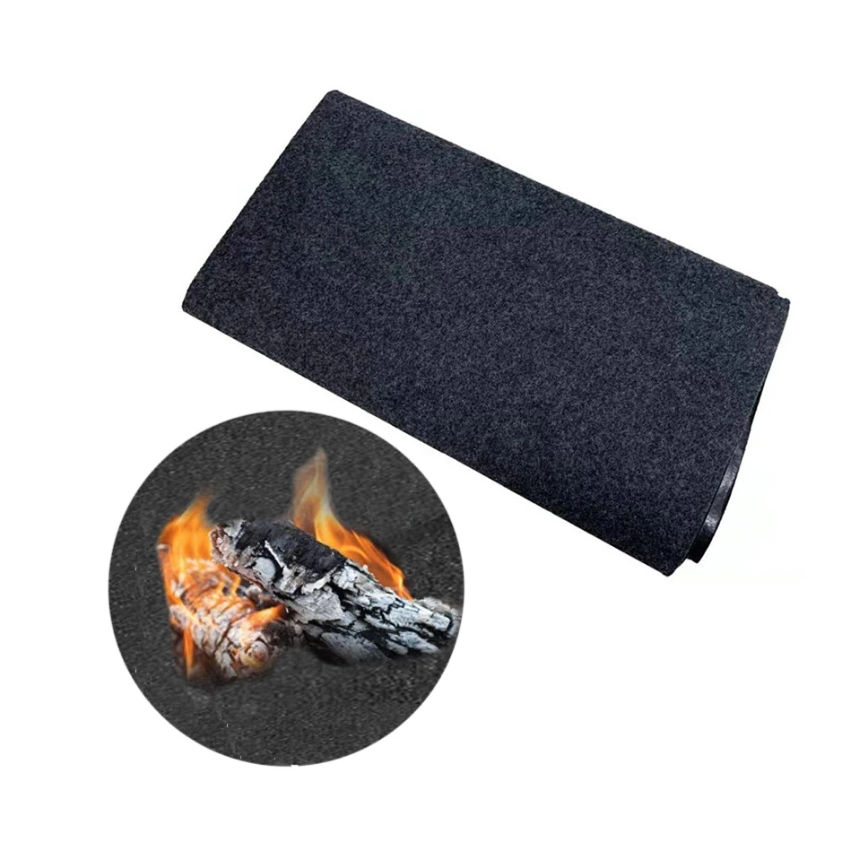 Custom Patio Fireproof Pit Mat Under the BBQ Grill Mat Non Slip Fireproof Base for Camping Picnic