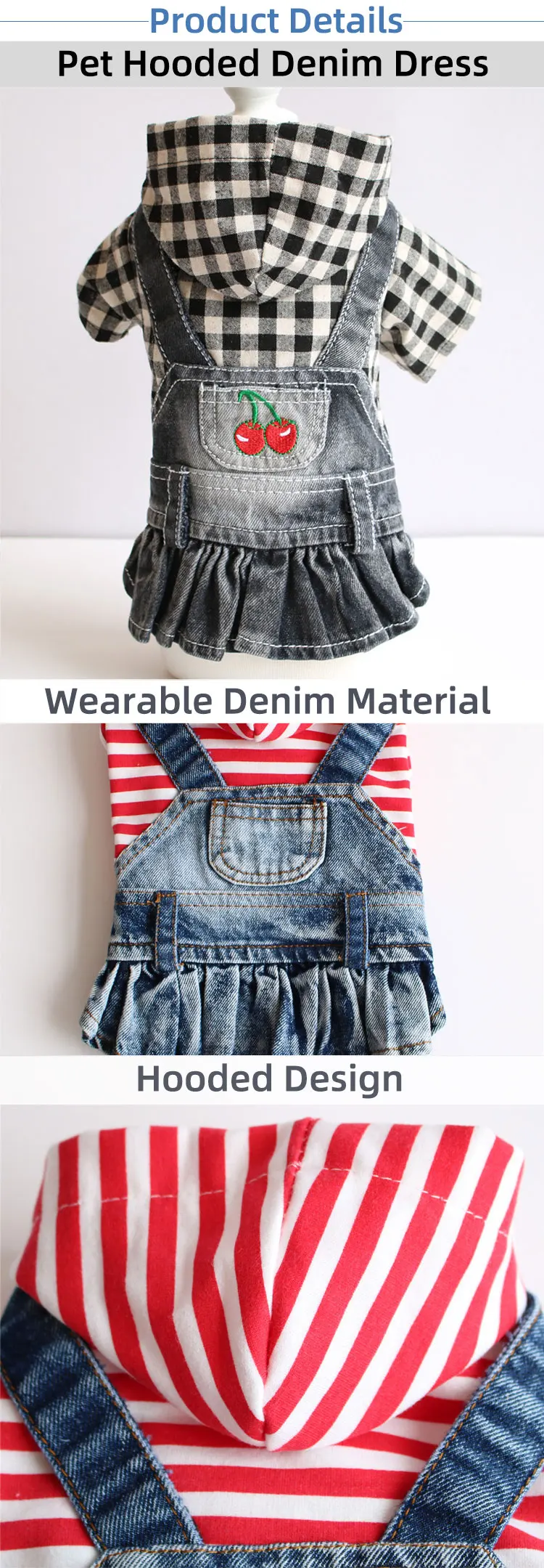 Luxury Clothes Casual Cowboy Rompers Pants Jeans Pet Dog Vests Dress