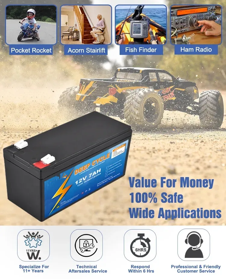 Factory Price Rechargeable 12V 12.8V 7AH 20AH 50AH 100AH 200AH 300AH Emergency UPS Lifepo4 Lithium Battery Energy Storage Batter