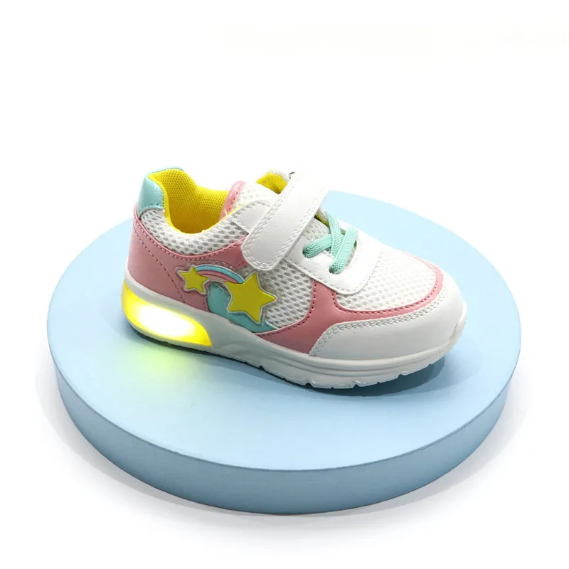 
Stars Pattern Baby Casual Shoes Children Cute Kids LED Light Shoes Without Shoelace 