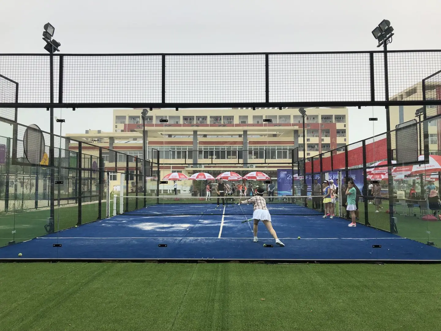 Health 12mm Artificial Turf Panoramic Padel Court Paddle Tennis Rackets Court