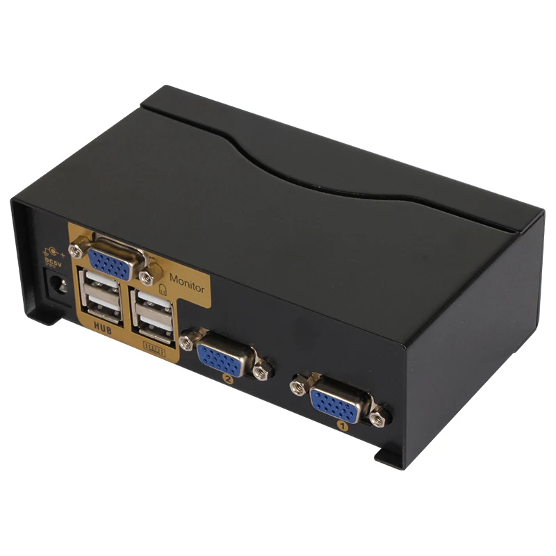 VCOM Laptop Desktop PC USB VGA KVM Switch 2 in 1 1080P FHD with Button IR Remote Control