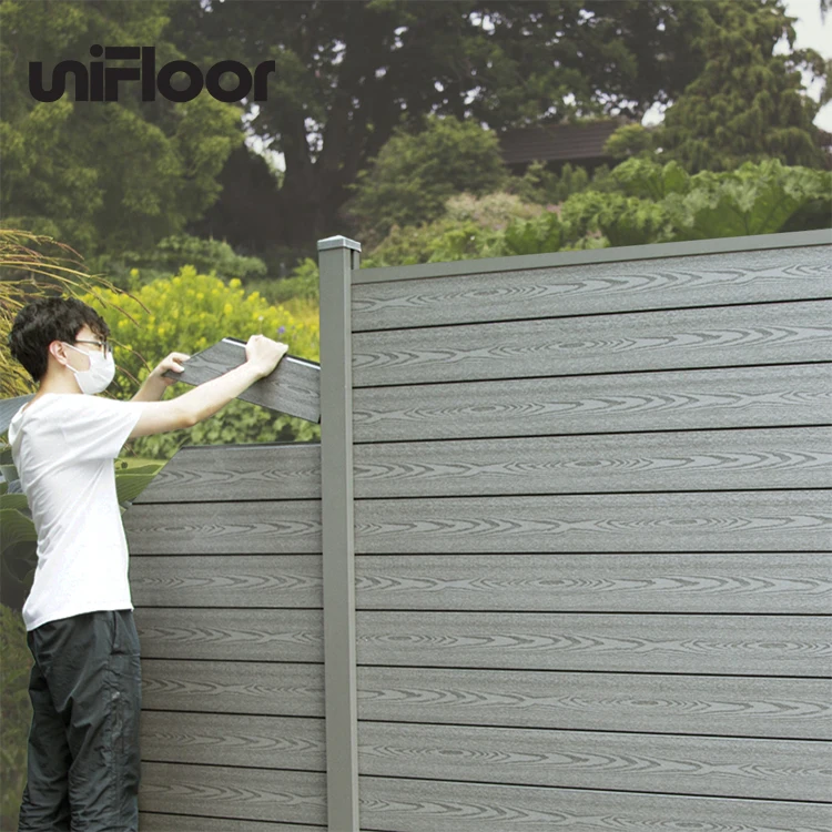Weathering Resistance WPC Fence Wood Plastic Composite Fence Panels with Post BSCI Garden Fence Wood Decking PE Film+pallet