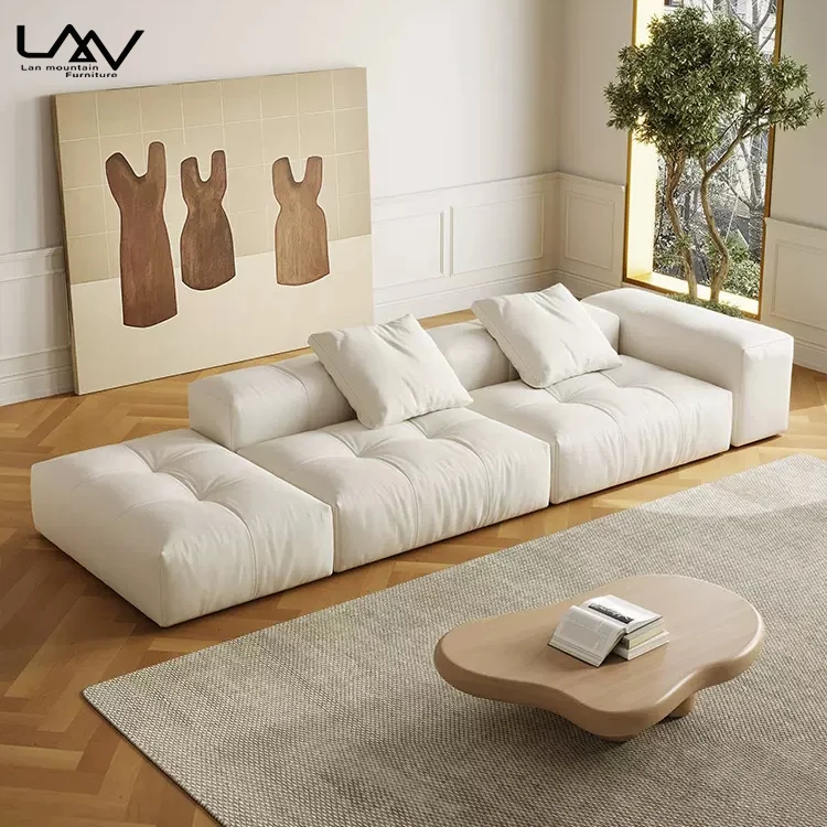Minimalist French Cream Style Cloud Shape Modular Sofa Set Furniture Living Room Hotel Villa Apartment Hall Sofa