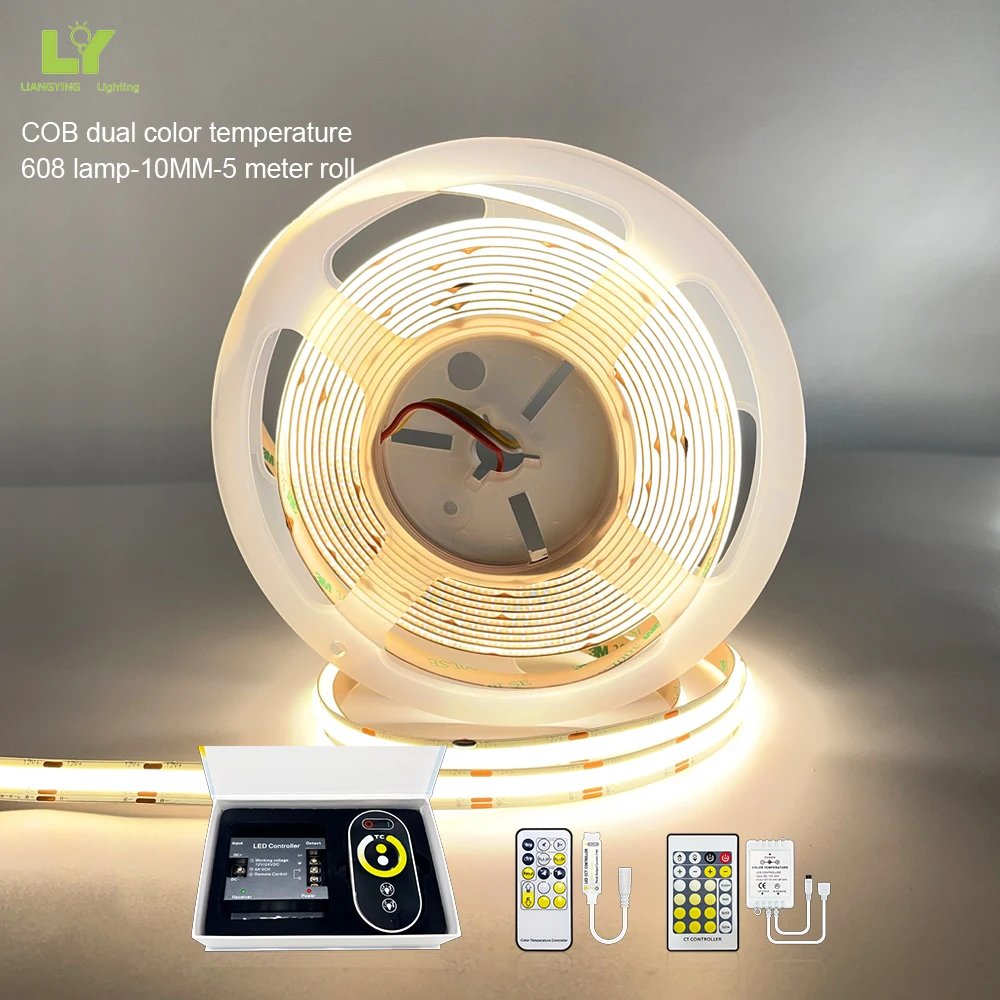 Commercial Dream Full Color RGBIC 24V Double Color No Light Point Soft 720/m Sensor Touch Remote Addressable COB LED Strip Light