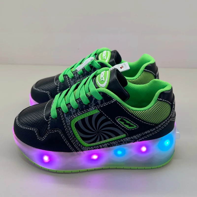 Kid Sneakers LED Roller Skates Shoes With Wheel Light up Rechargeable Roller Sneakers for Girl Boys Children Gift