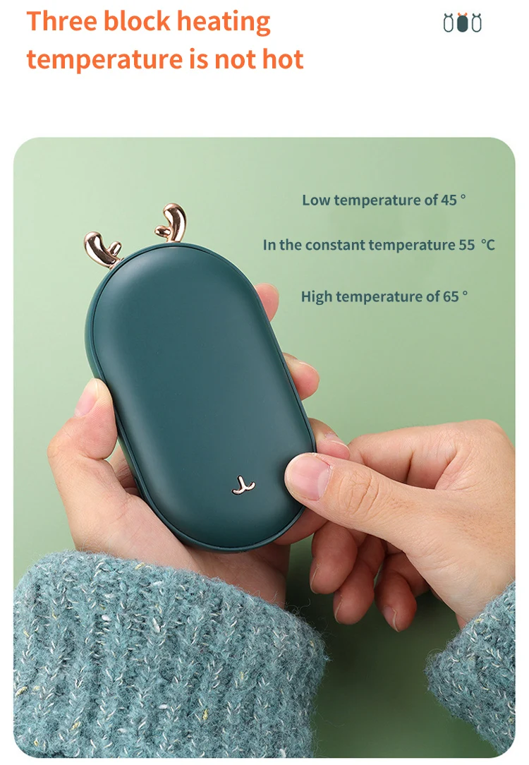 2023 Traveling Mini Pocket USB Rechargeable Fast Heating Heater Portable Electronic Handy Powerbank Winter Hand Warmer