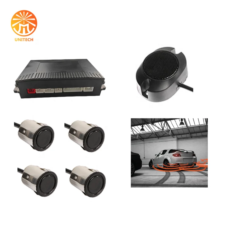 Sensitivity 12V 16mm car parking sensor kit Universal 4 sensors buzzer reverse backup radar system